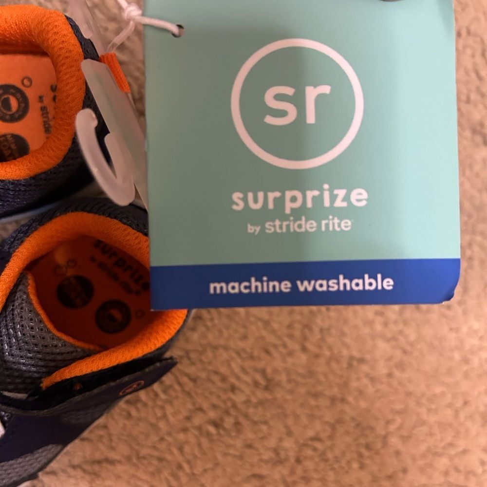 NEW Stride Rite Surprise Navy Blue Rush Toddler Boy 3 Sneaker NWT Hook & Loop - Picture 4 of 4